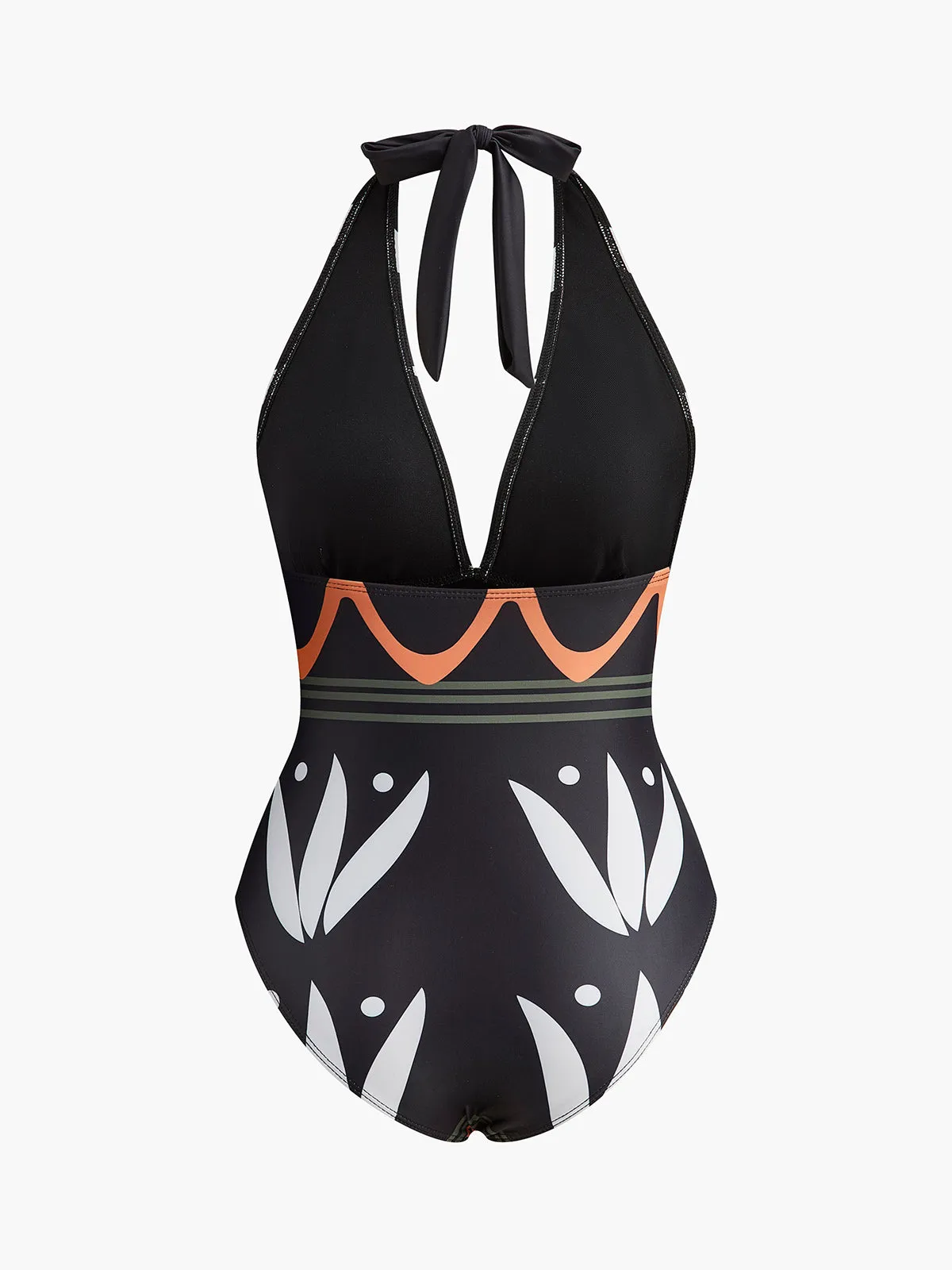 Halter Neck Geometric Print Swimsuit sold by COMMENSE product image thumbnail 2