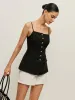 Cotton Button Tie-Back Tank Top sold by COMMENSE