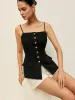 Cotton Button Tie-Back Tank Top sold by COMMENSE