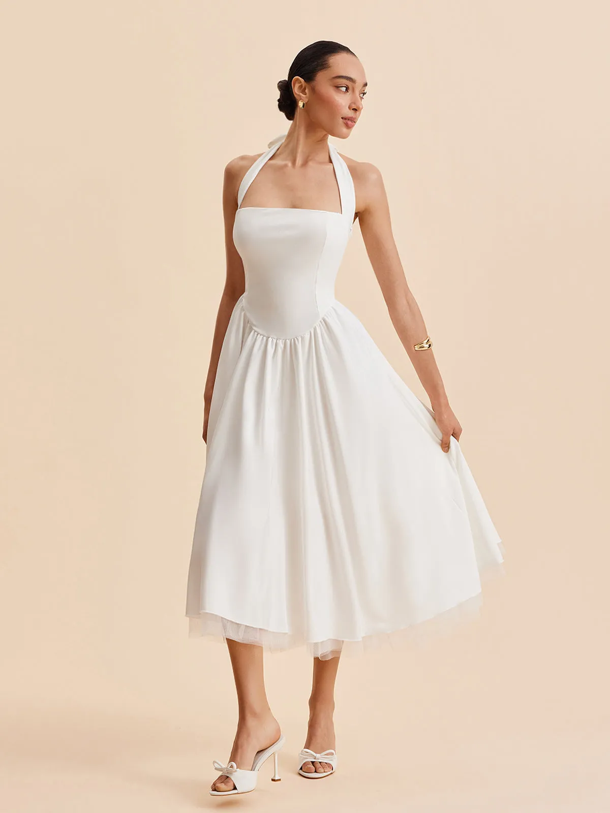 Halter Backless Zipper Sleeveless Dress sold by COMMENSE product image thumbnail 3