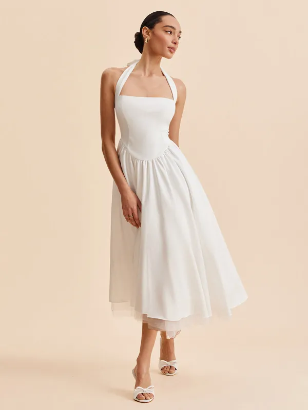 Halter Backless Zipper Sleeveless Dress sold by COMMENSE