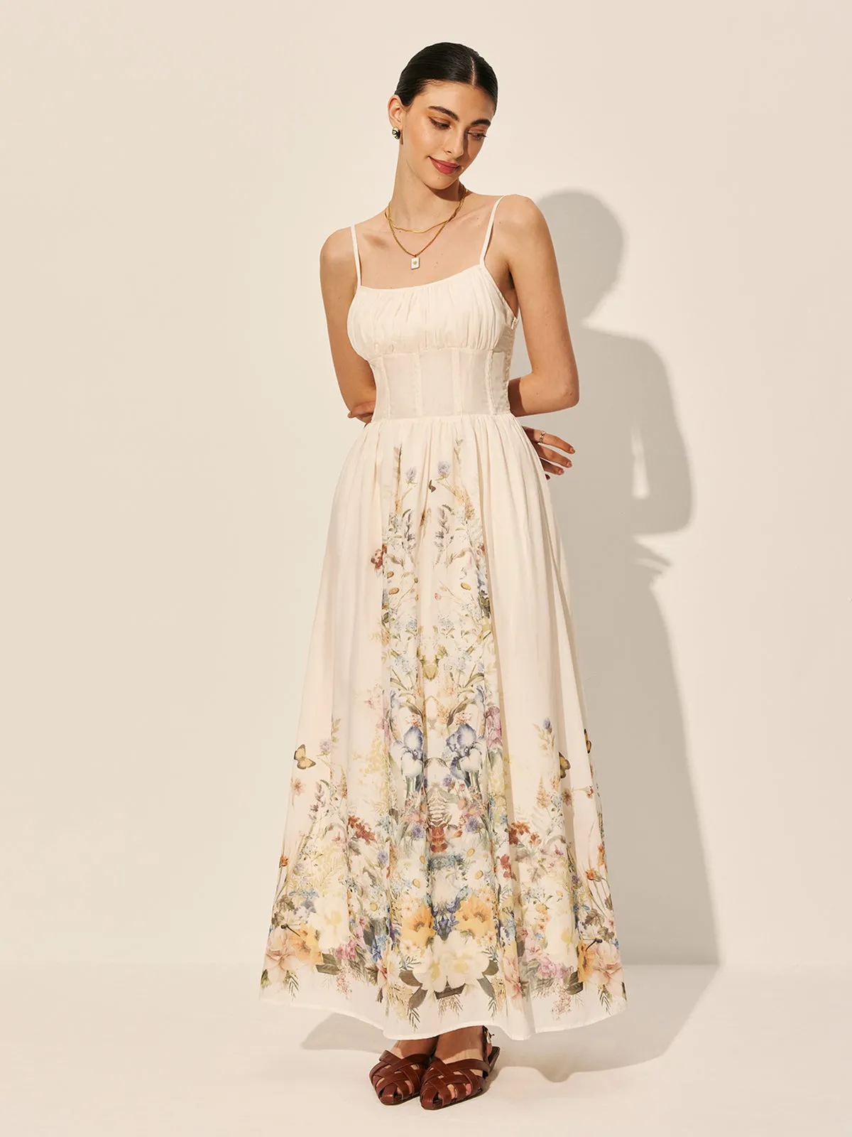 Square Neck Floral Print Dress sold by COMMENSE product image thumbnail 4