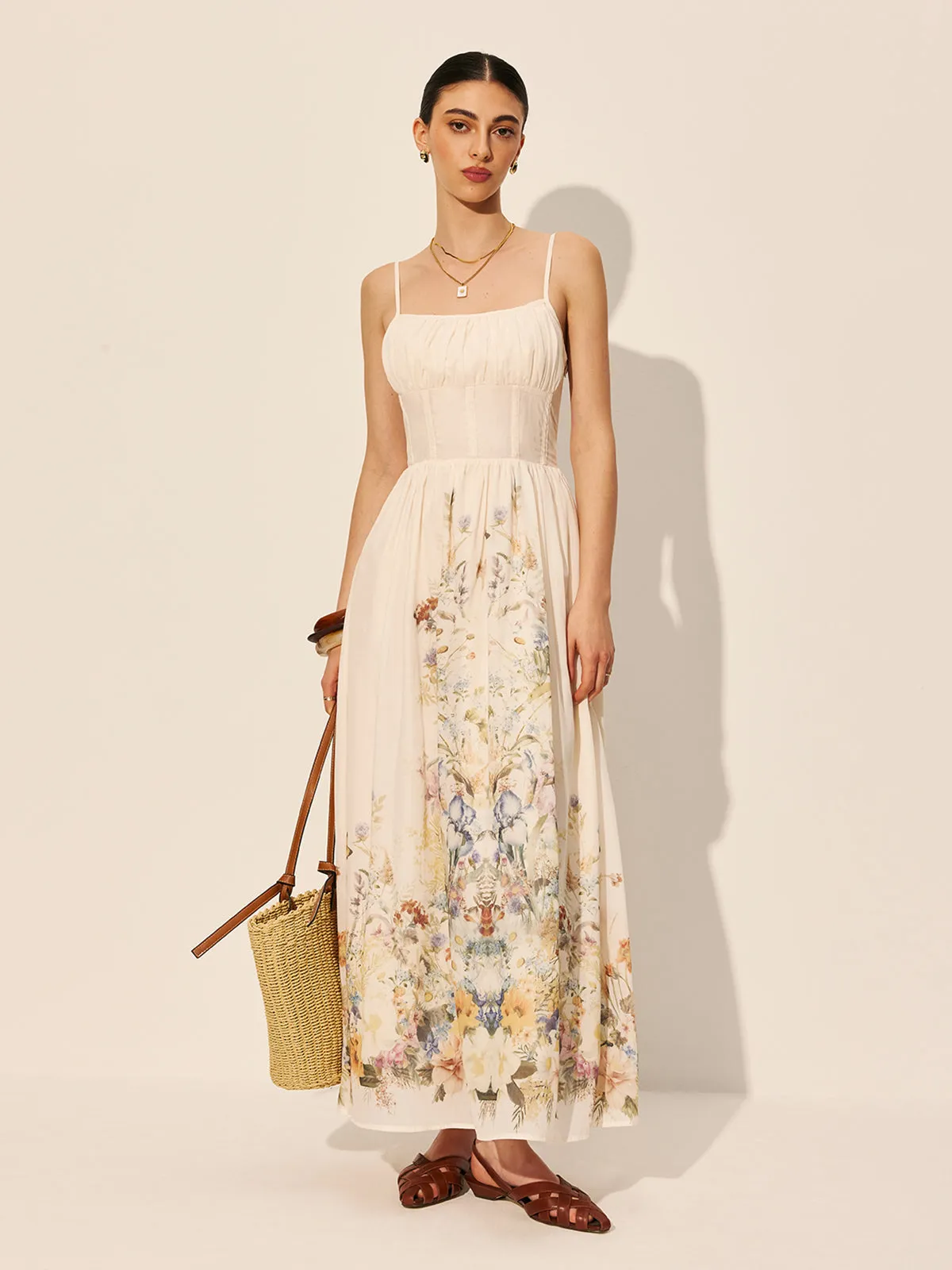 Square Neck Floral Print Dress sold by COMMENSE product image thumbnail 3