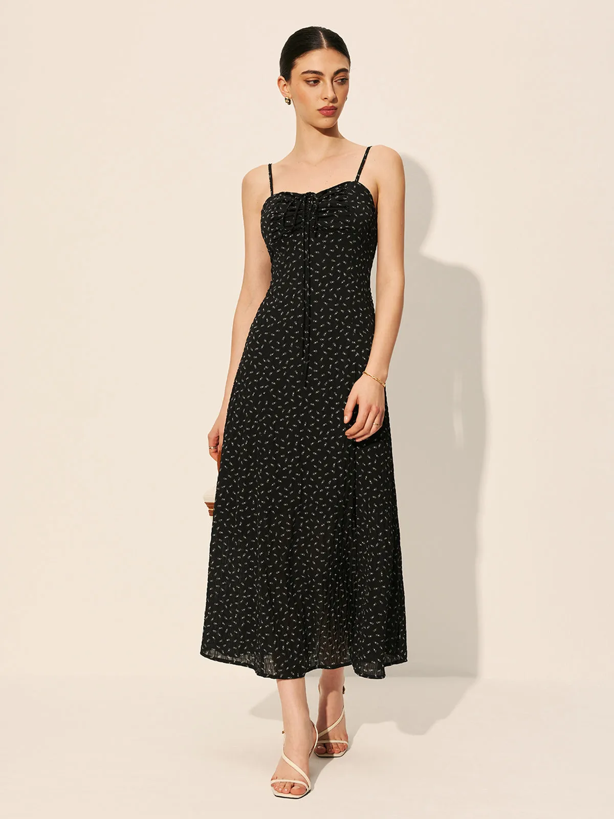 Polka Dot Zipper Drawstring Dress sold by COMMENSE product image thumbnail 3
