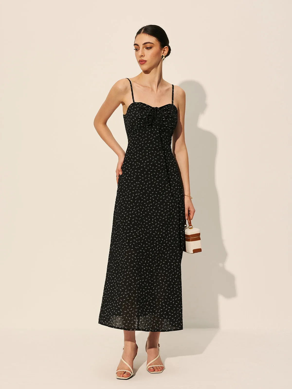 Polka Dot Zipper Drawstring Dress sold by COMMENSE product image thumbnail 4