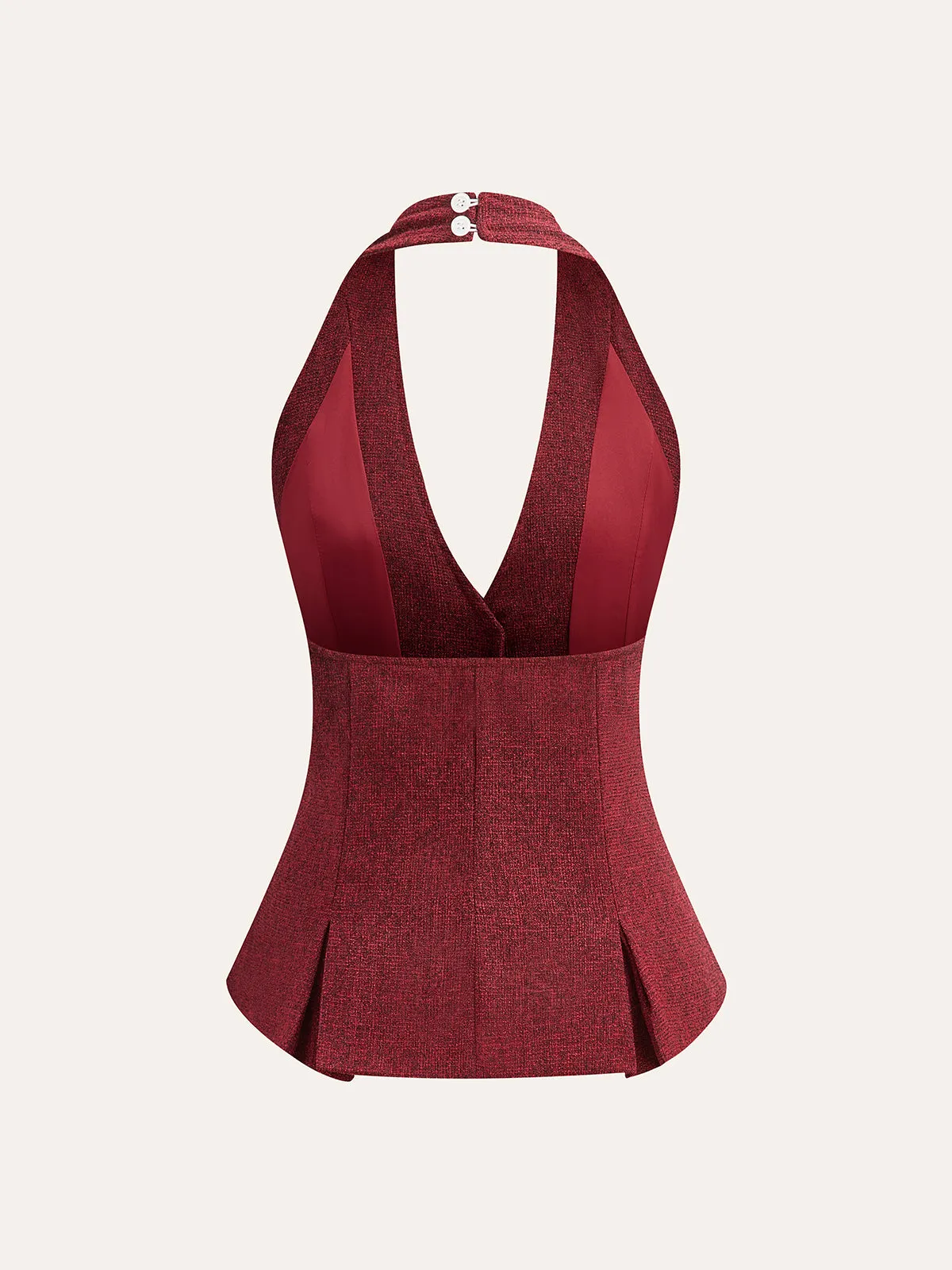 Halter Neck Pearl Button Top sold by COMMENSE product image thumbnail 2