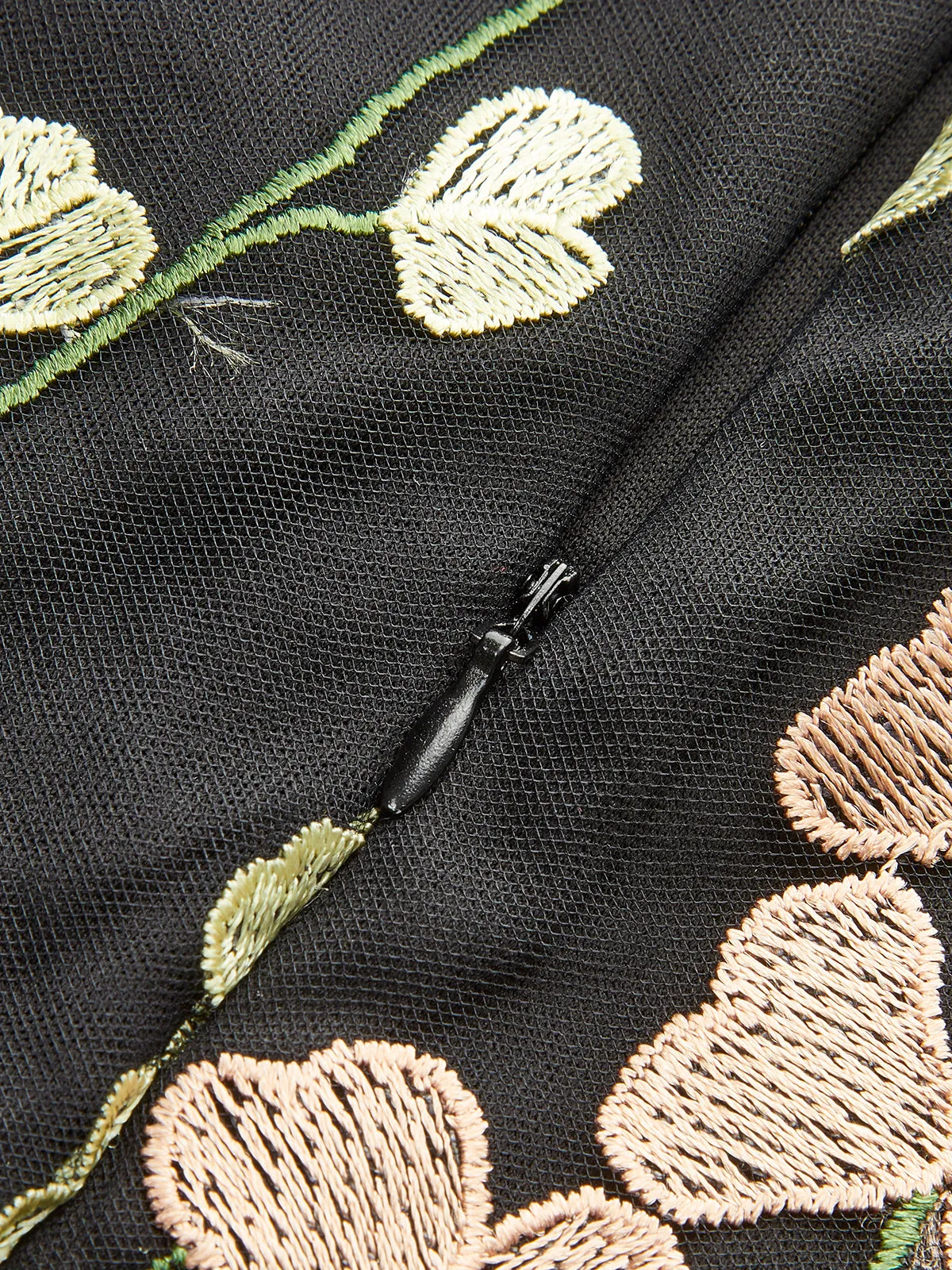 Colorful Floral Embroidered Mesh Dress sold by COMMENSE product image thumbnail 3