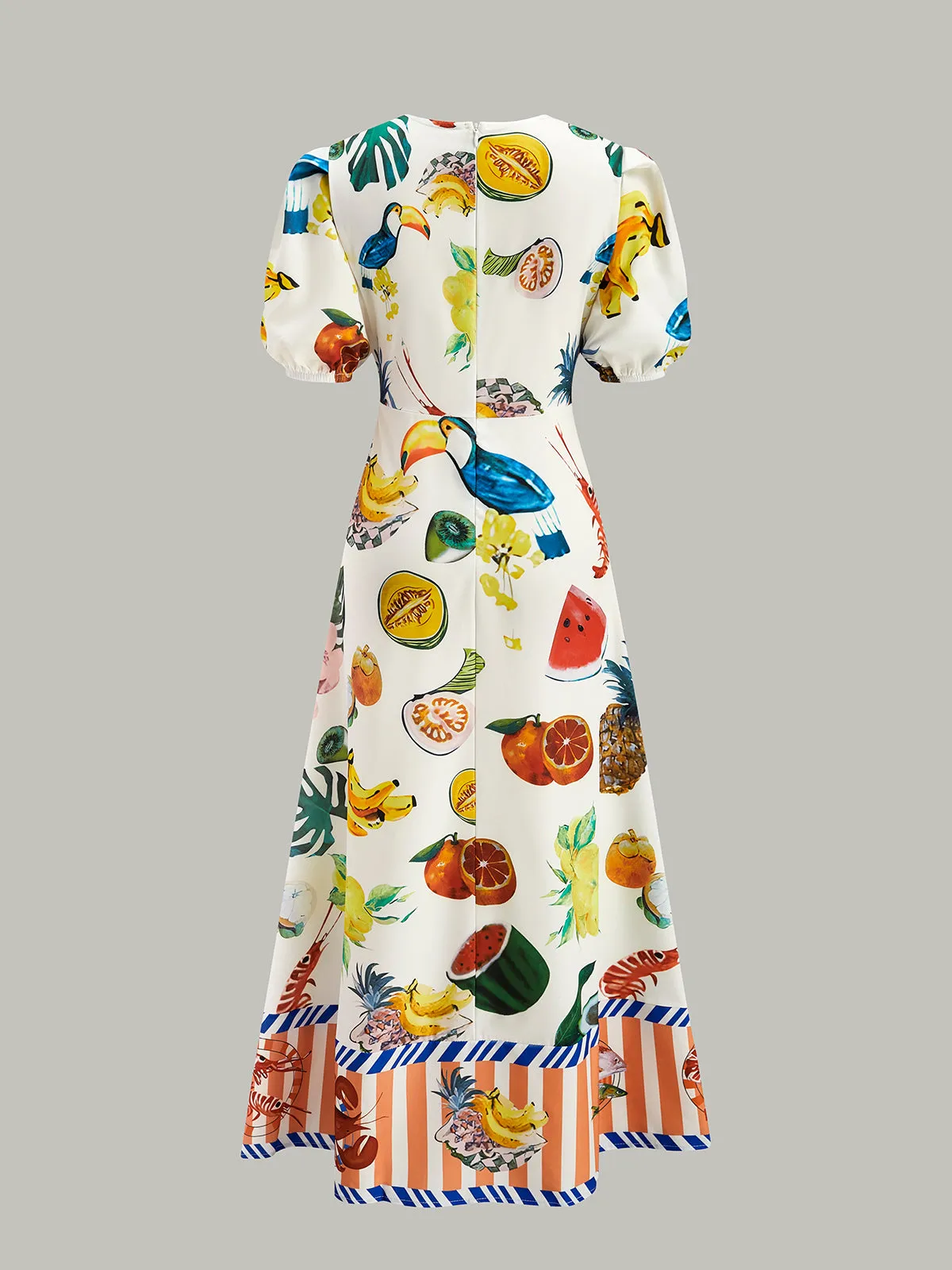 Boho Print Puff Sleeve Dress sold by COMMENSE product image thumbnail 2