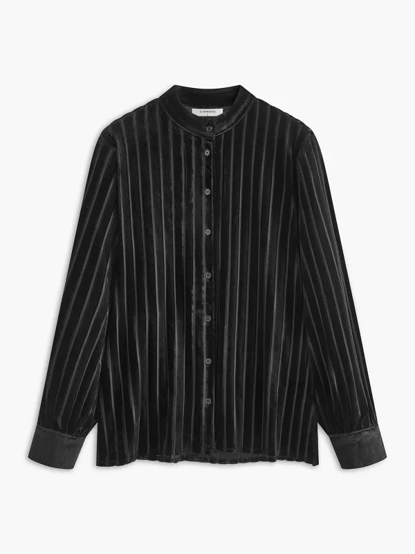 Semi-Sheer Pinstripe Button Polo Shirt sold by COMMENSE
