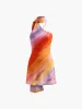 Semi-Sheer Halter Backless Tie Dye Short Dress sold by COMMENSE