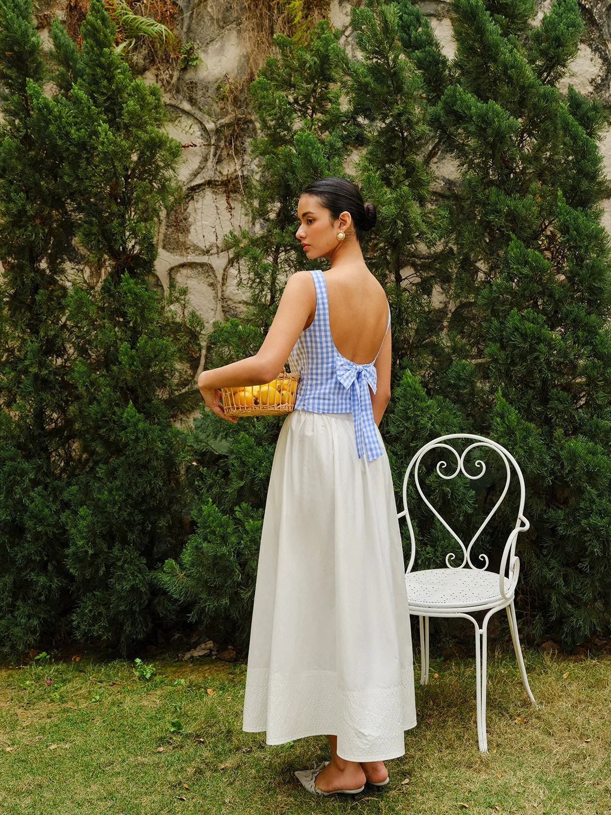 High-Waist Flared Skirt sold by COMMENSE product image thumbnail 4