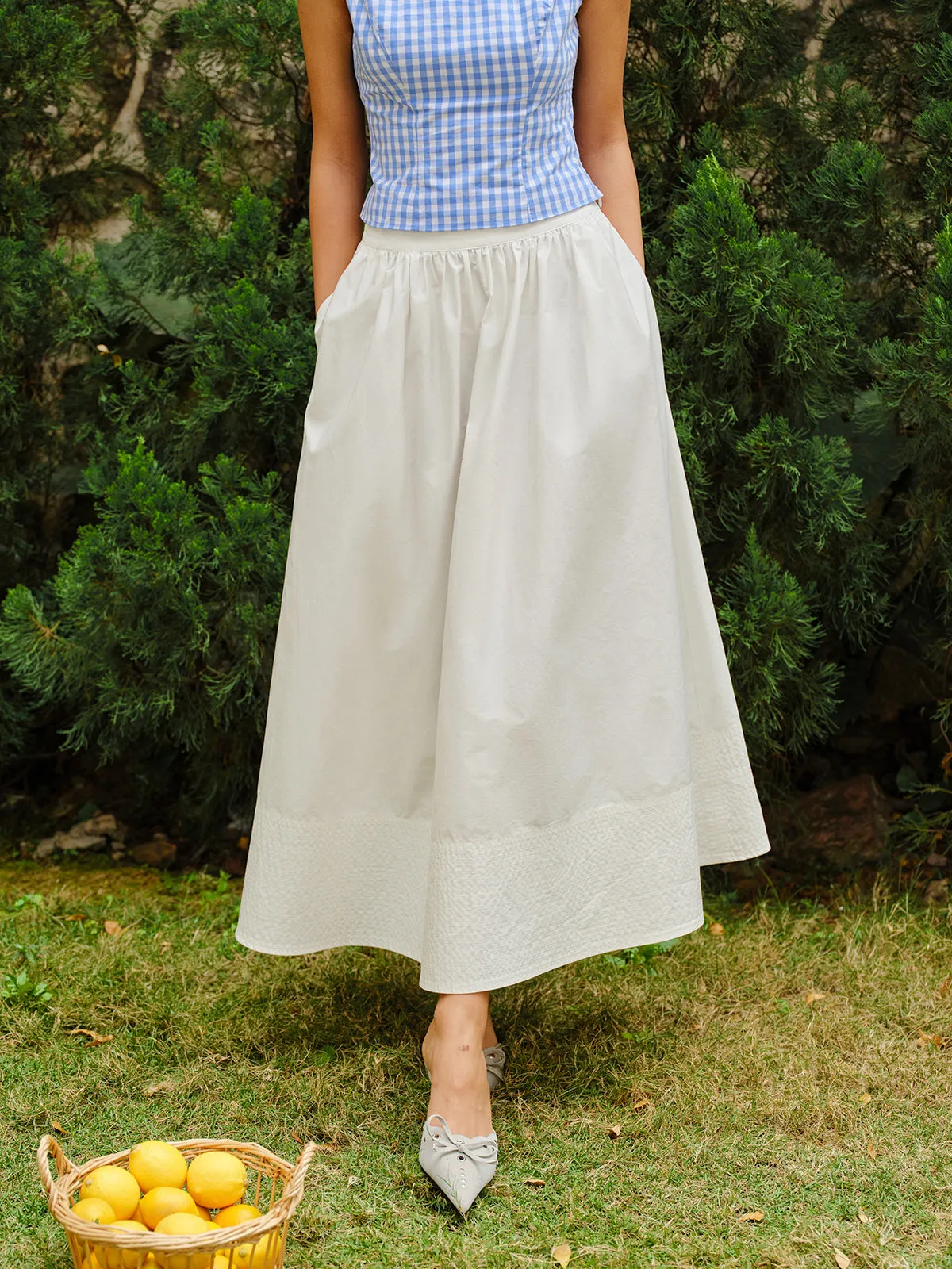 High-Waist Flared Skirt sold by COMMENSE product image thumbnail 5