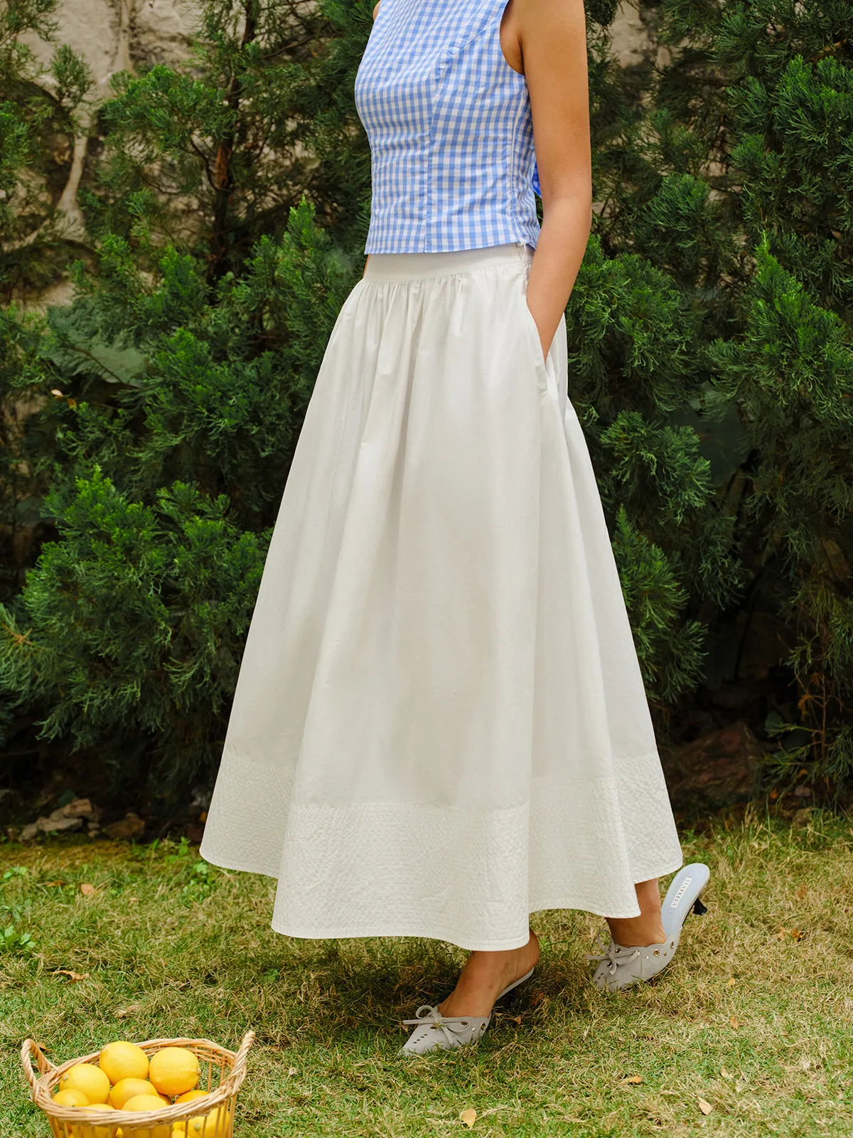 High-Waist Flared Skirt sold by COMMENSE product image thumbnail 2