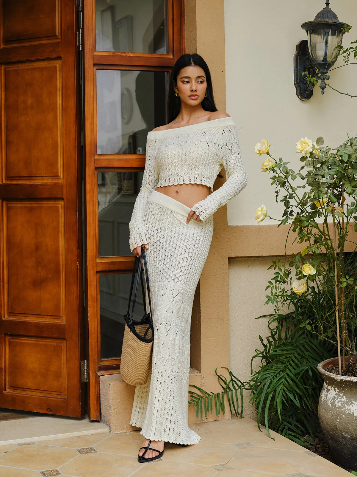 Cotton Crochet Sweater Skirt sold by COMMENSE product image thumbnail 4