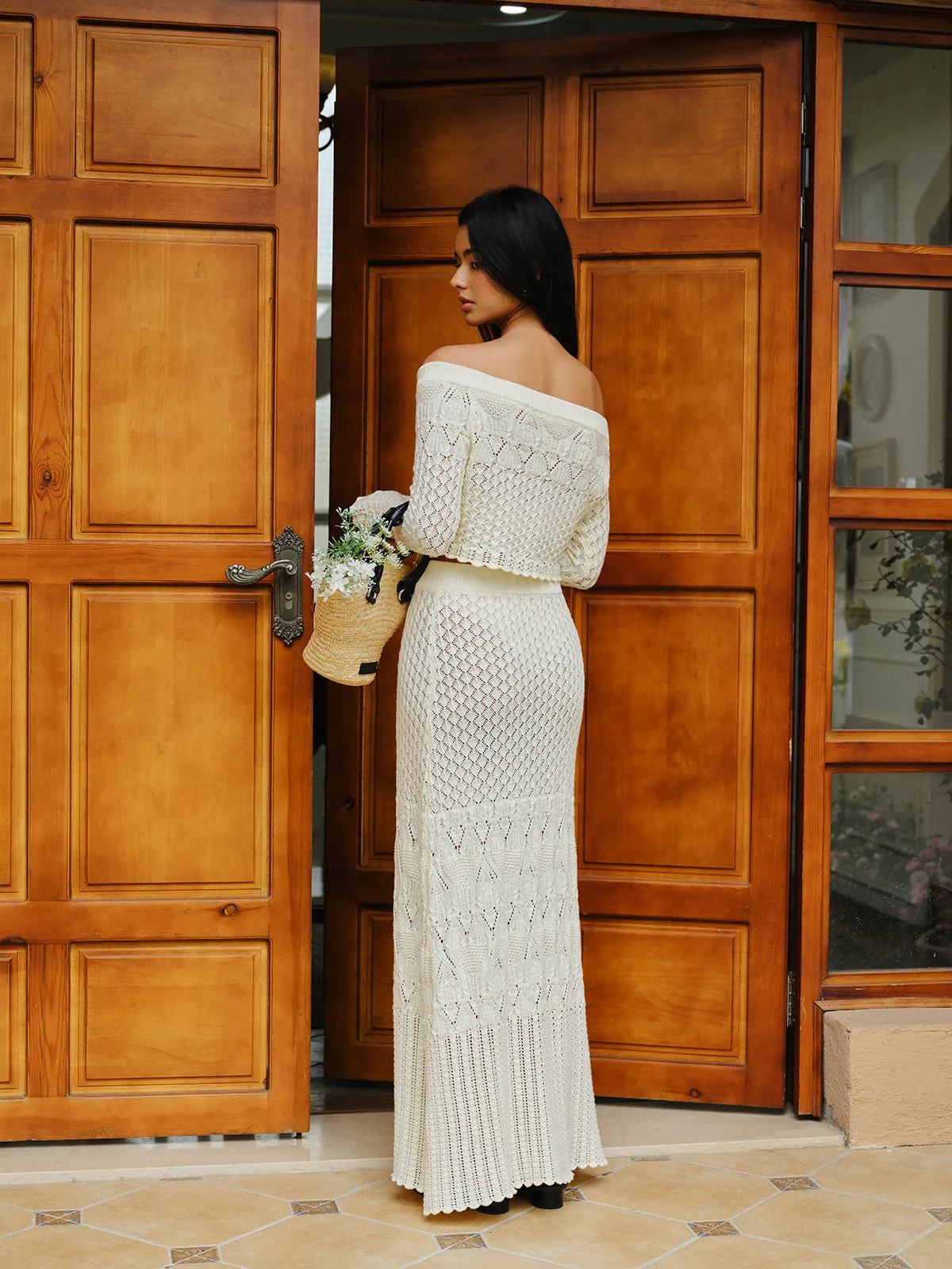 Cotton Crochet Sweater Skirt sold by COMMENSE product image thumbnail 5