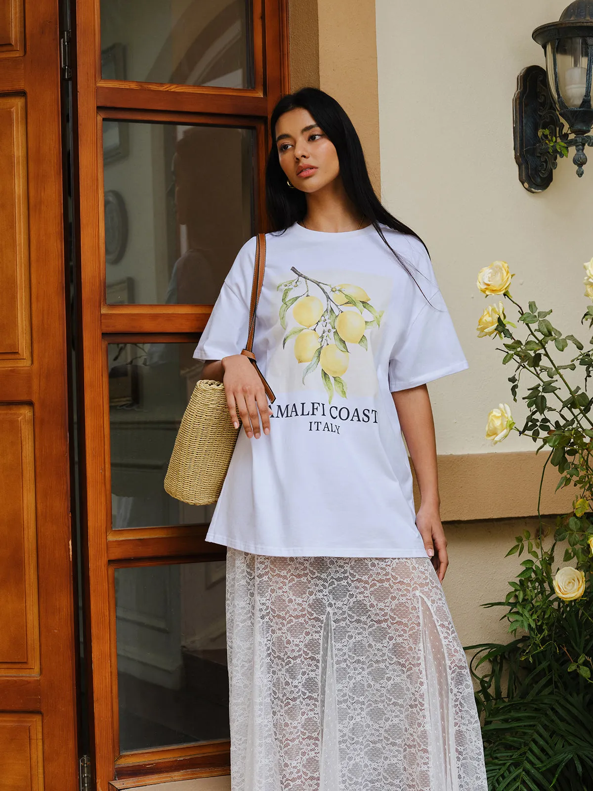 Cotton Print Oversized T-Shirt sold by COMMENSE product image thumbnail 4