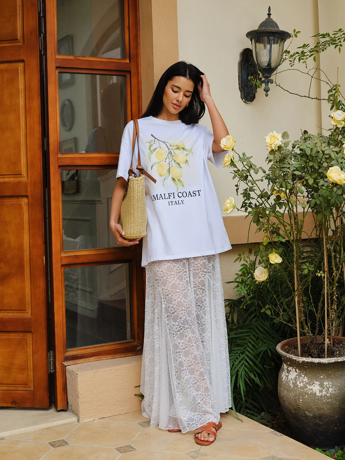 Cotton Print Oversized T-Shirt sold by COMMENSE product image thumbnail 2