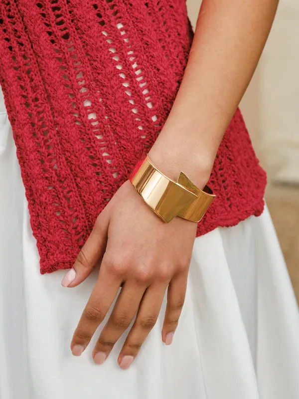 Geometric Metal Cuff Bracelet sold by COMMENSE