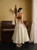Vintage Halter Lace-Up Back Dress sold by COMMENSE