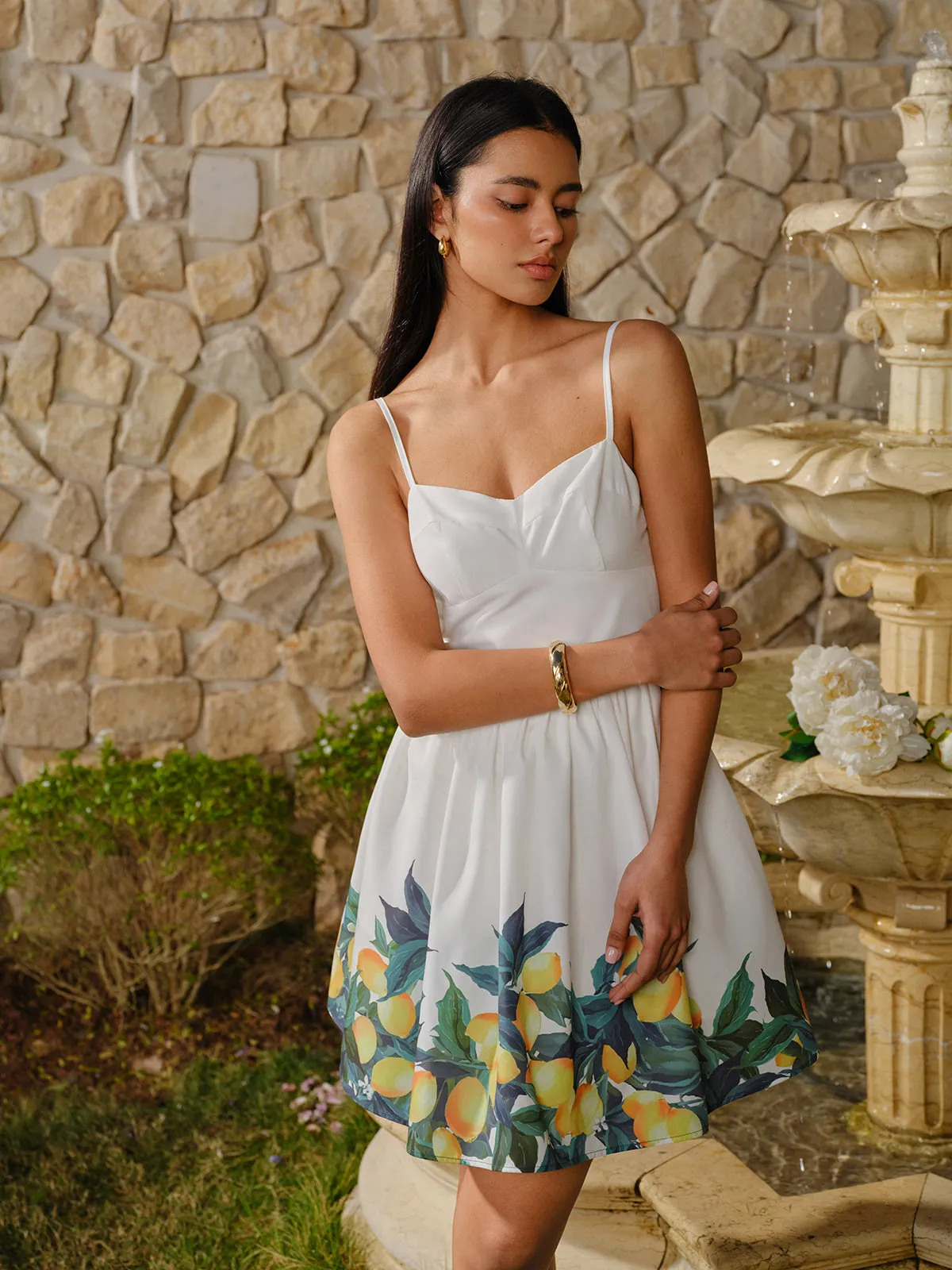 Lemon Print Corset A-Line Dress sold by COMMENSE product image thumbnail 5