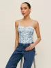 Floral Print Corset Crop Top sold by COMMENSE