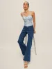Floral Print Corset Crop Top sold by COMMENSE