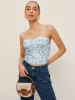 Floral Print Corset Crop Top sold by COMMENSE