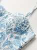 Floral Print Corset Crop Top sold by COMMENSE
