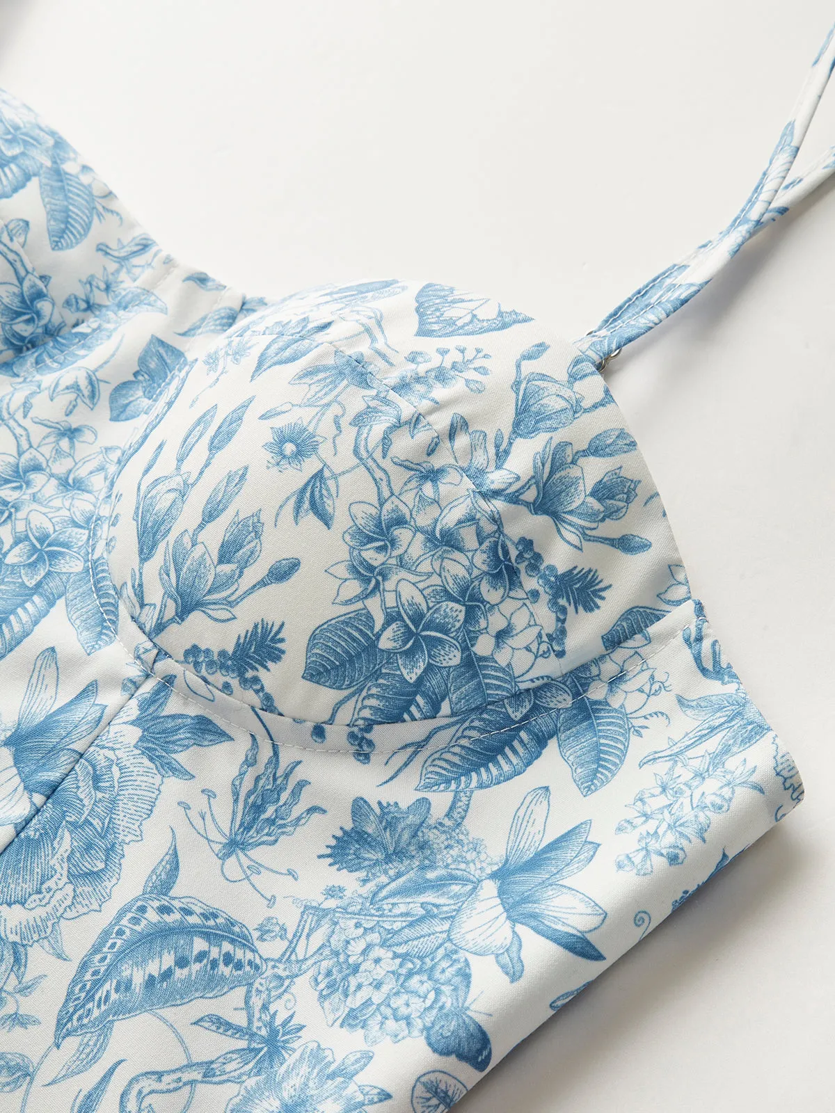 Floral Print Corset Crop Top sold by COMMENSE product image thumbnail 3
