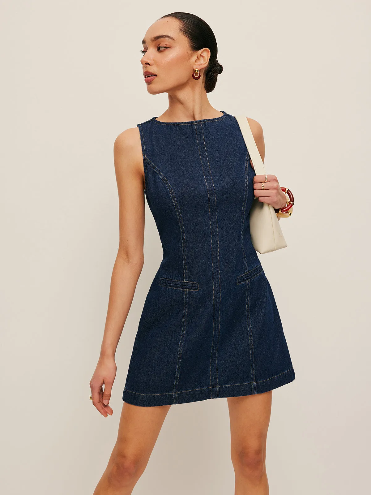 Sleeveless Denim Dress sold by COMMENSE product image thumbnail 2