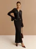Elegant Contrast Binding Ruffle Slim Dress Without Belt sold by COMMENSE