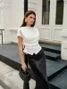 Asymmetric Hem Ruched T-Shirt sold by COMMENSE