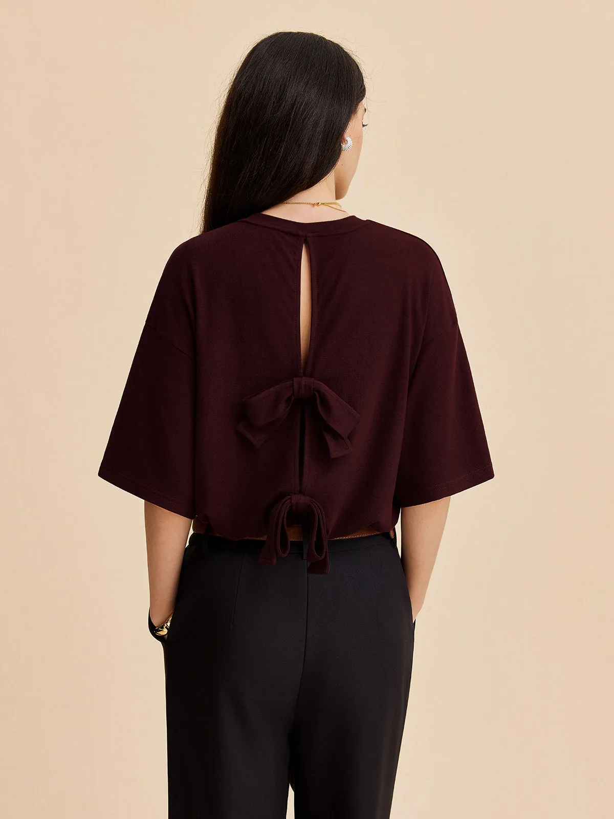 Split Back Tie Knot Top sold by COMMENSE product image thumbnail 5