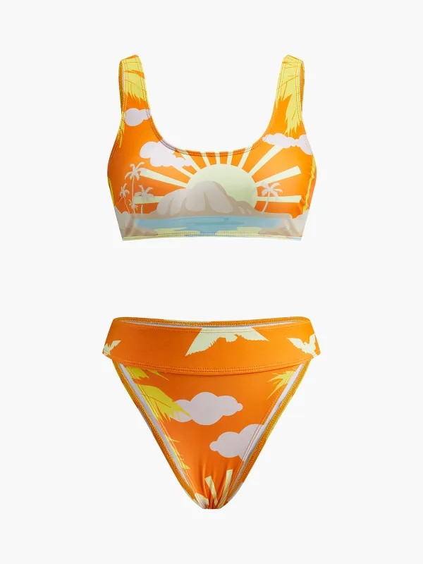 Tropical Print Bikini Set made by COMMENSE