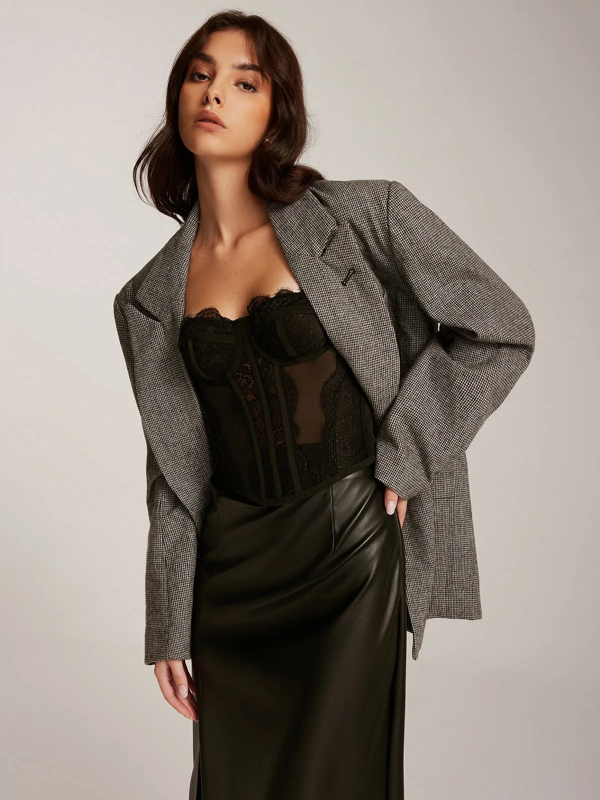 Semi-Sheer Spaghetti Strap Lace Corset sold by COMMENSE product image thumbnail 2