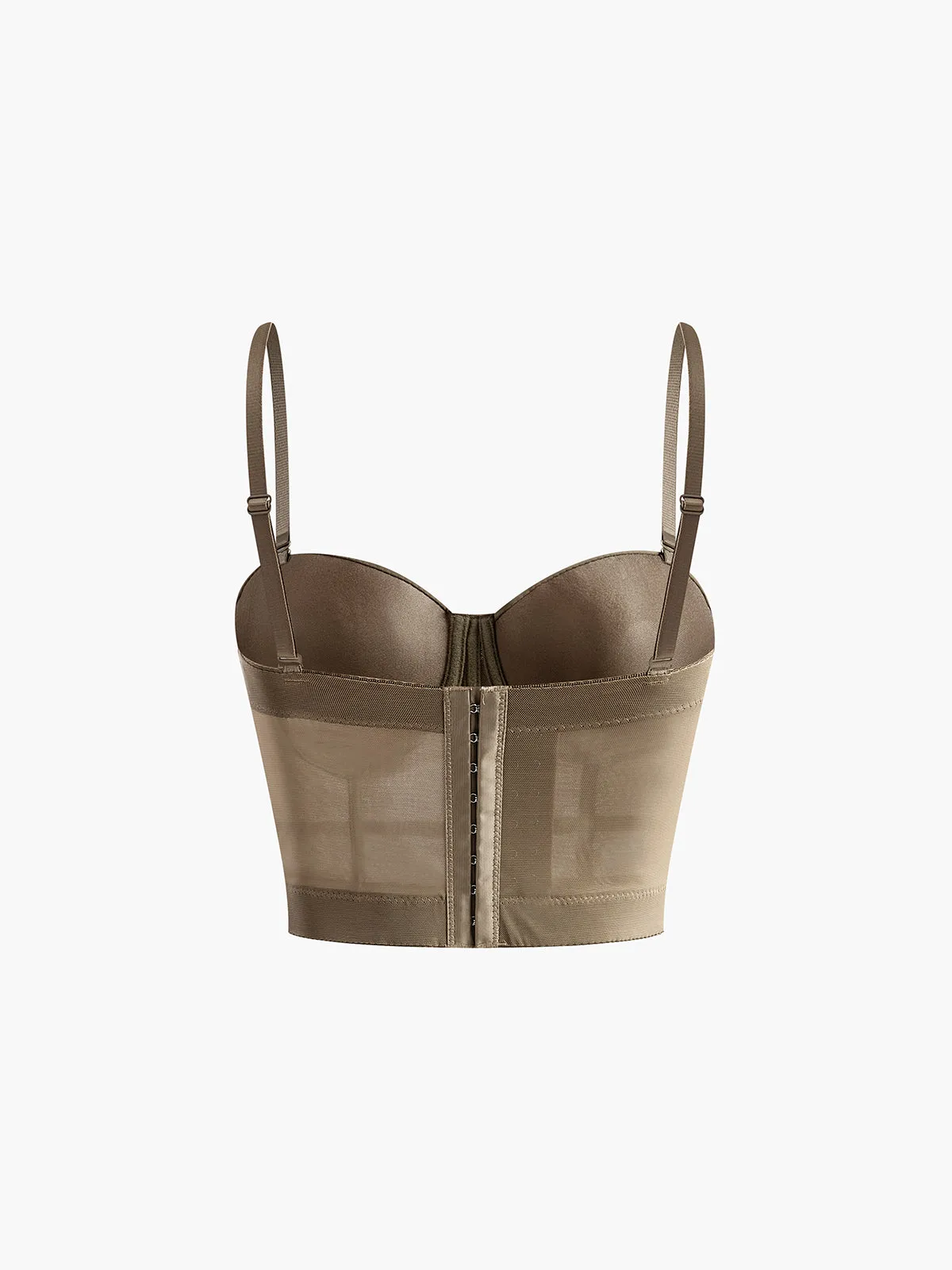 Semi-Sheer Mesh Corset With Metal Chain sold by COMMENSE product image thumbnail 3
