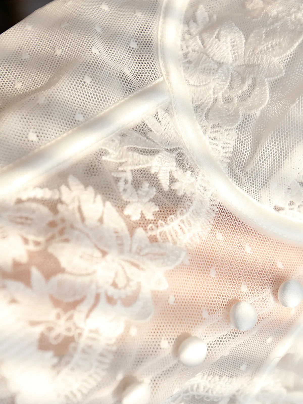 Floral Sheer Lace Mesh Corset Crop Top sold by COMMENSE product image thumbnail 5