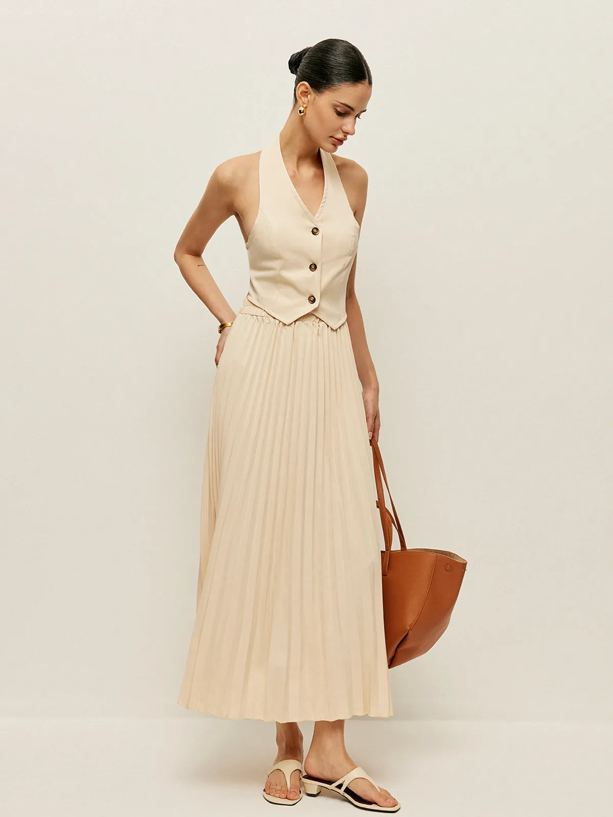 Vest With Pleated Skirt Set sold by COMMENSE