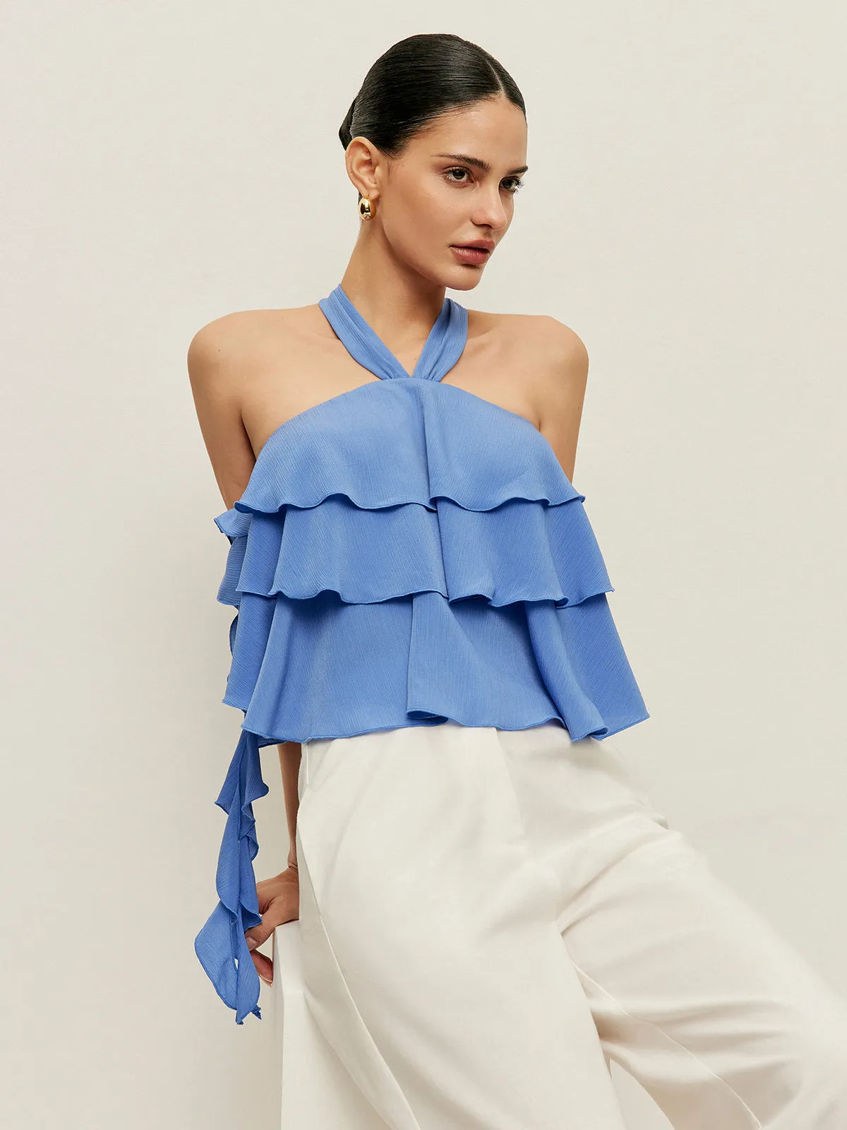 Halter Neck Ruffled Top sold by COMMENSE product image thumbnail 3