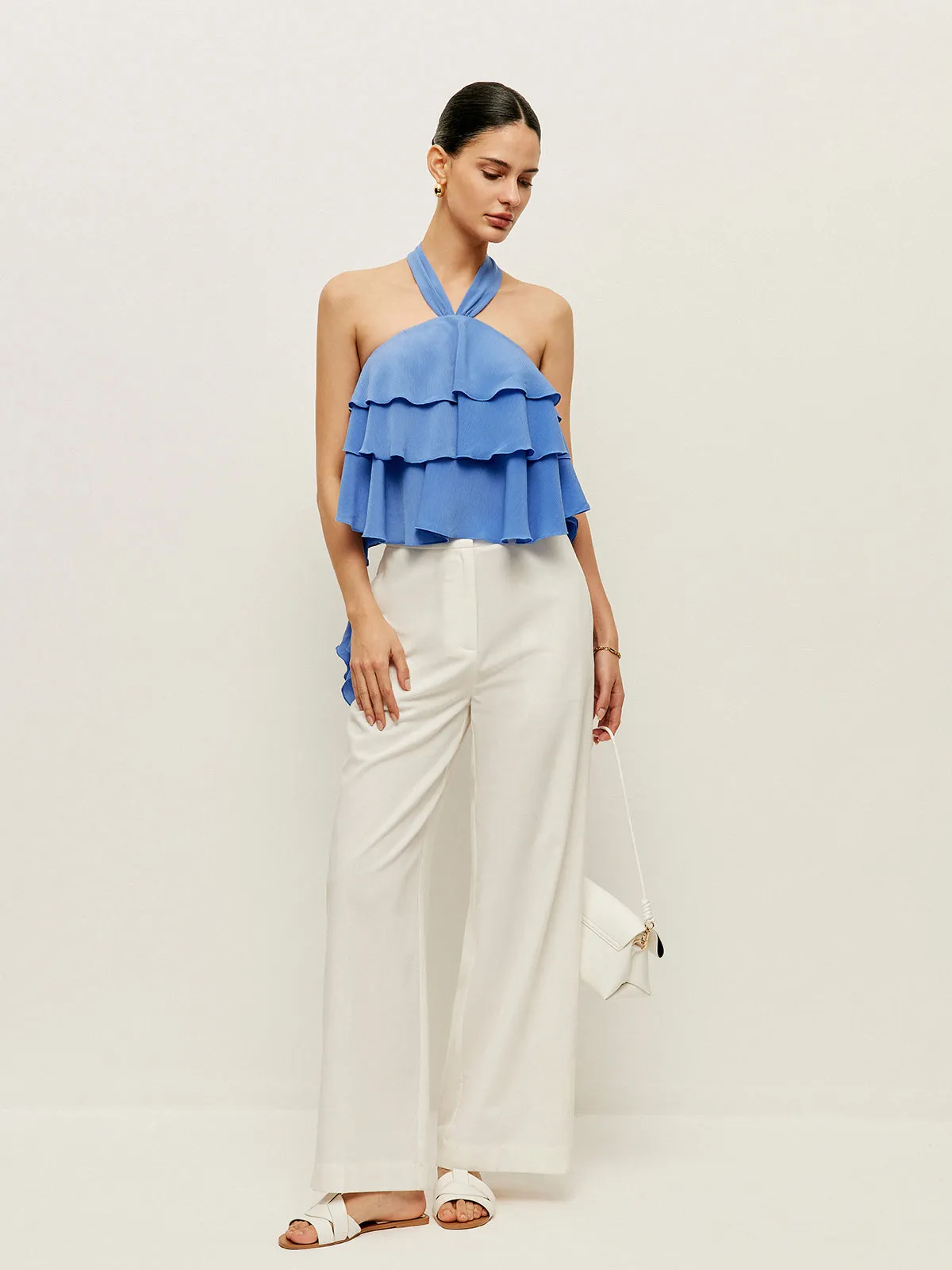 Halter Neck Ruffled Top sold by COMMENSE product image thumbnail 2