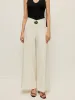 High-Waist Wide Leg Pants With Buckle Detail sold by COMMENSE
