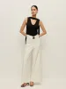 High-Waist Wide Leg Pants With Buckle Detail sold by COMMENSE