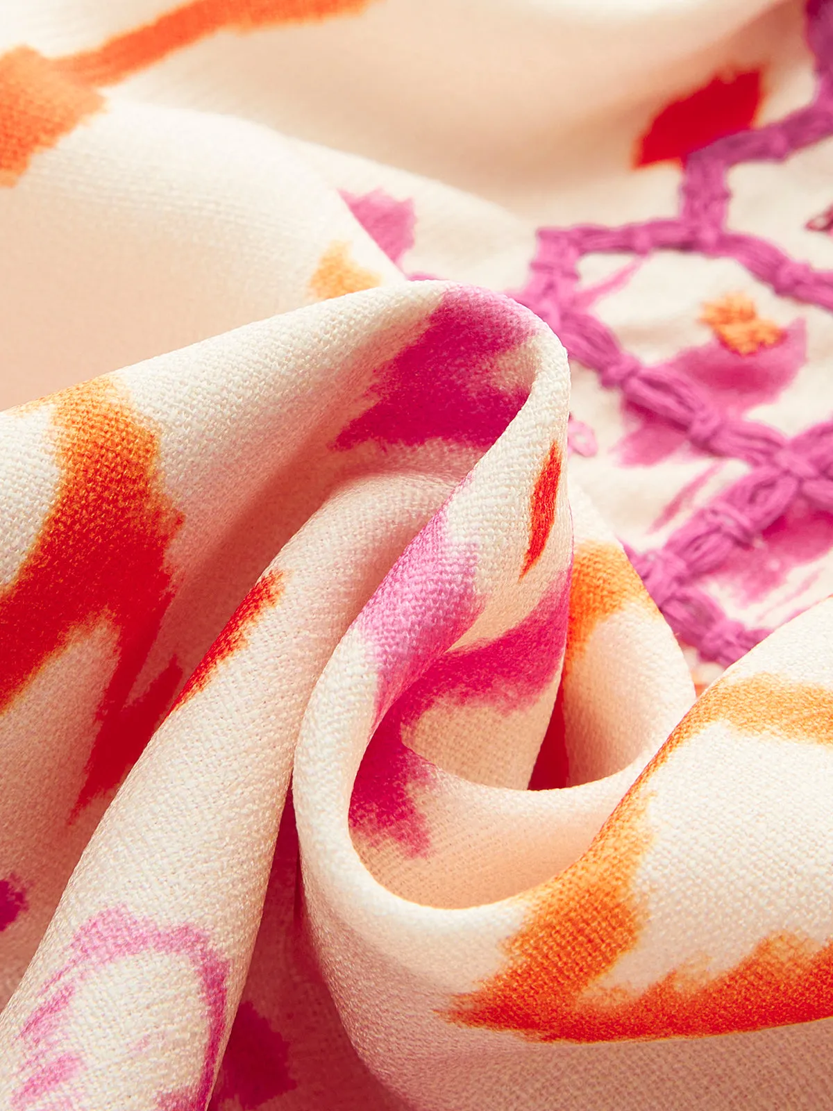 Embroidered Boho Tassel Tie Cami Top sold by COMMENSE product image thumbnail 5