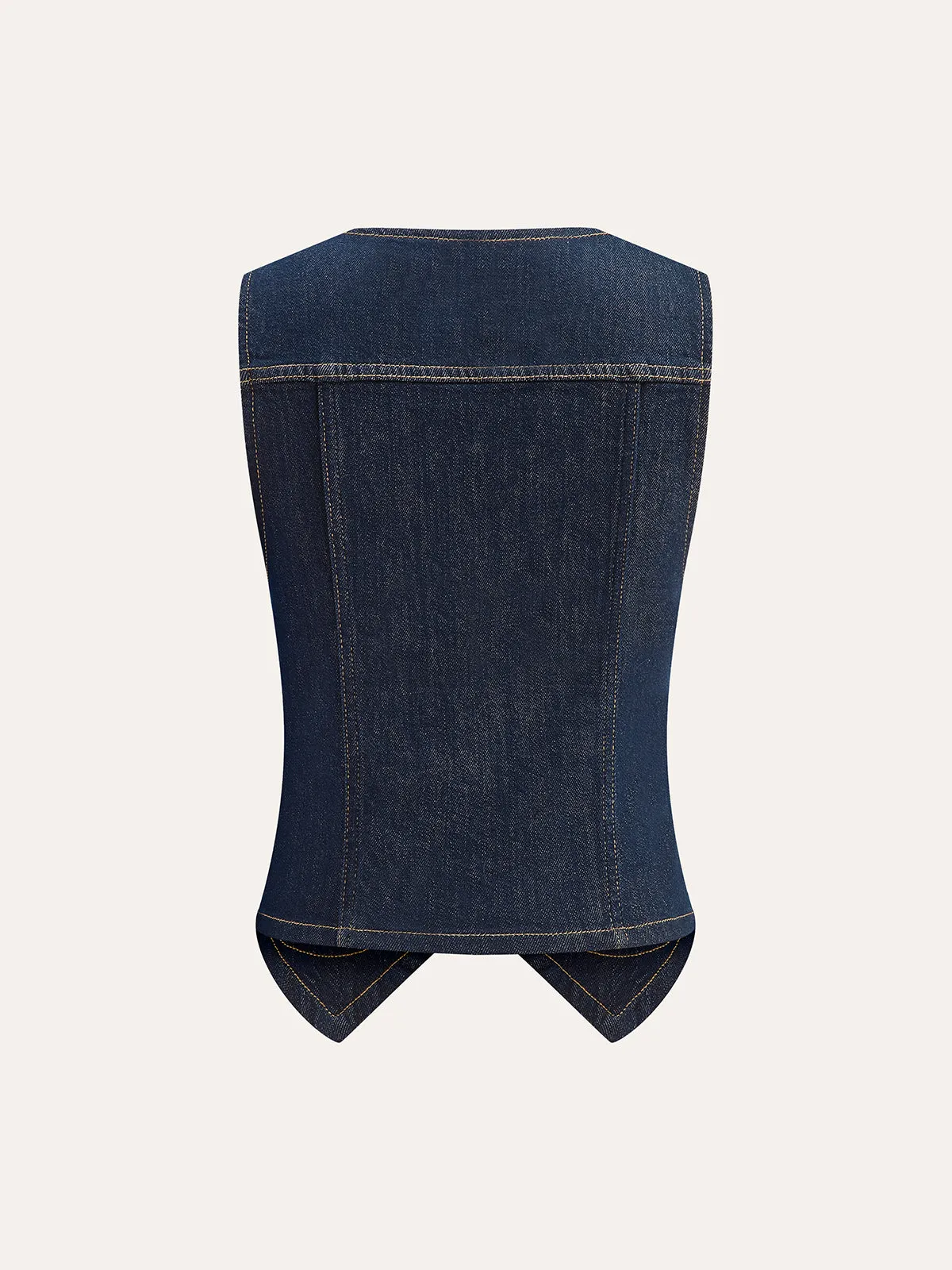 Metal Detail Denim Vest sold by COMMENSE product image thumbnail 2