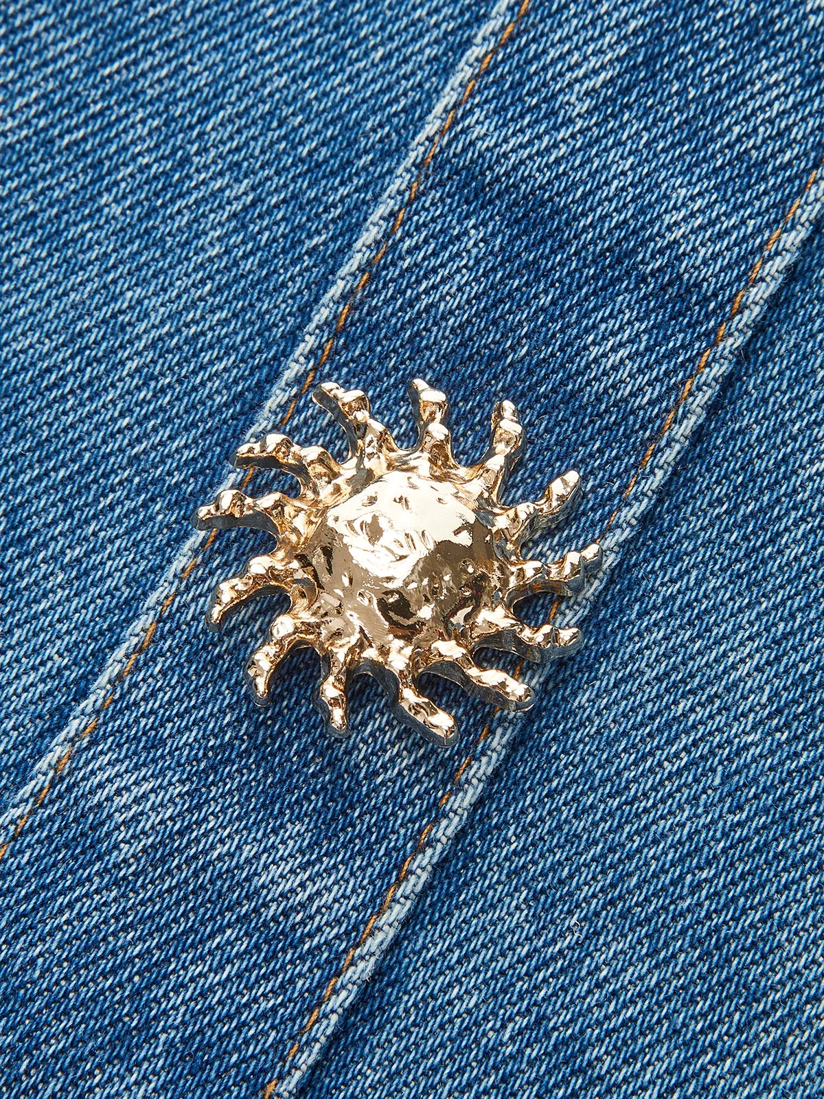 Denim Panel Contrast Strap Corset Top sold by COMMENSE product image thumbnail 3