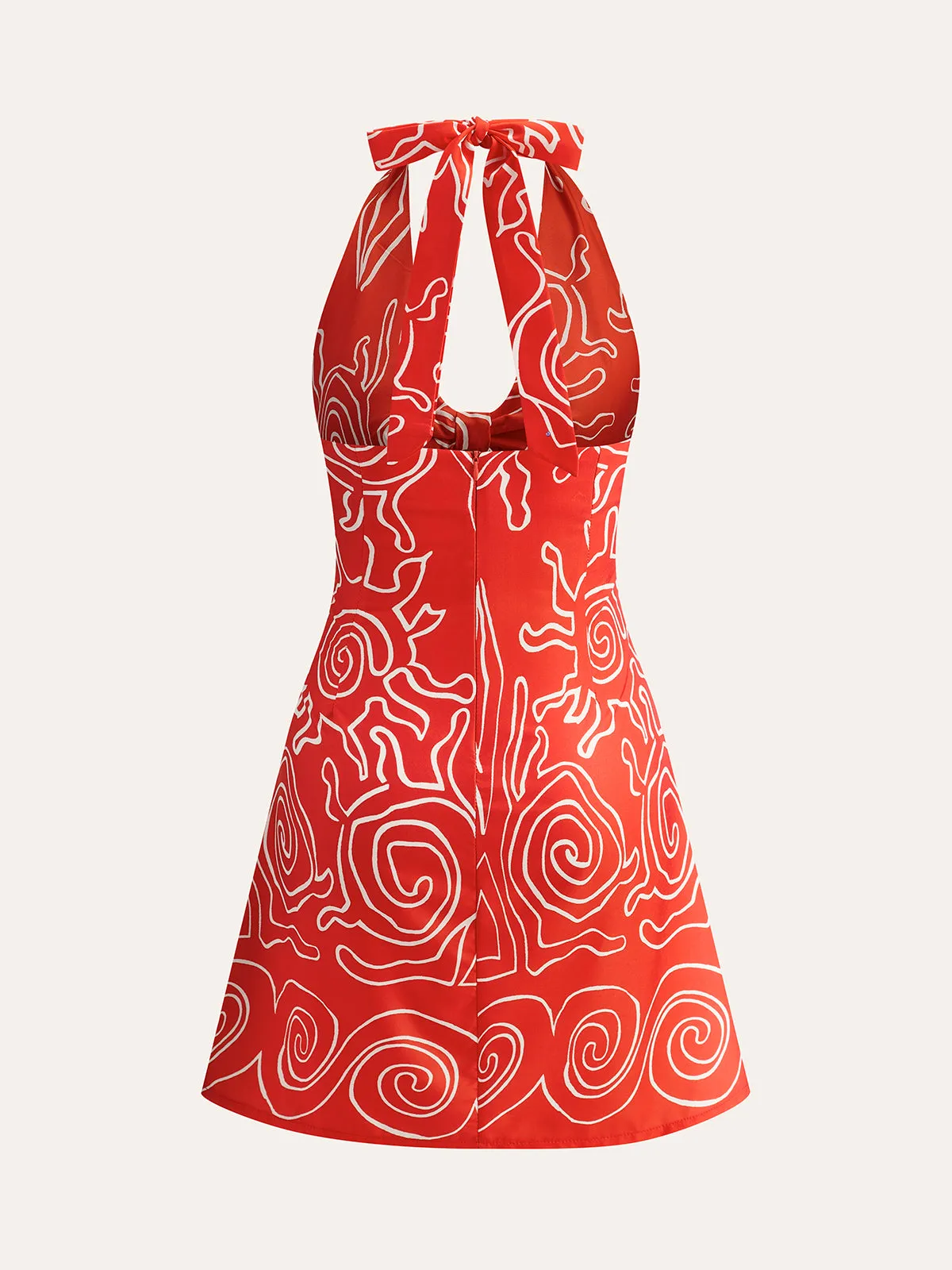 Halter Tie-Back Printed Dress sold by COMMENSE product image thumbnail 2