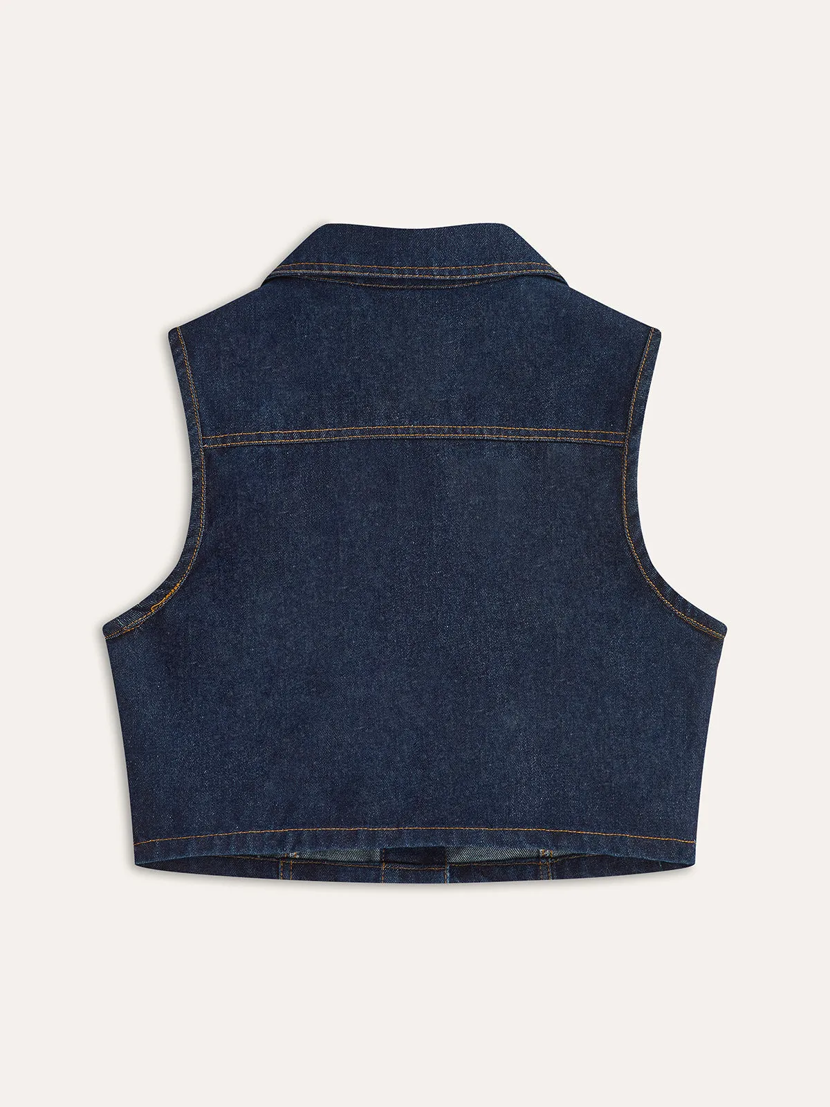 Denim Button-Up Sleeveless Vest sold by COMMENSE product image thumbnail 2