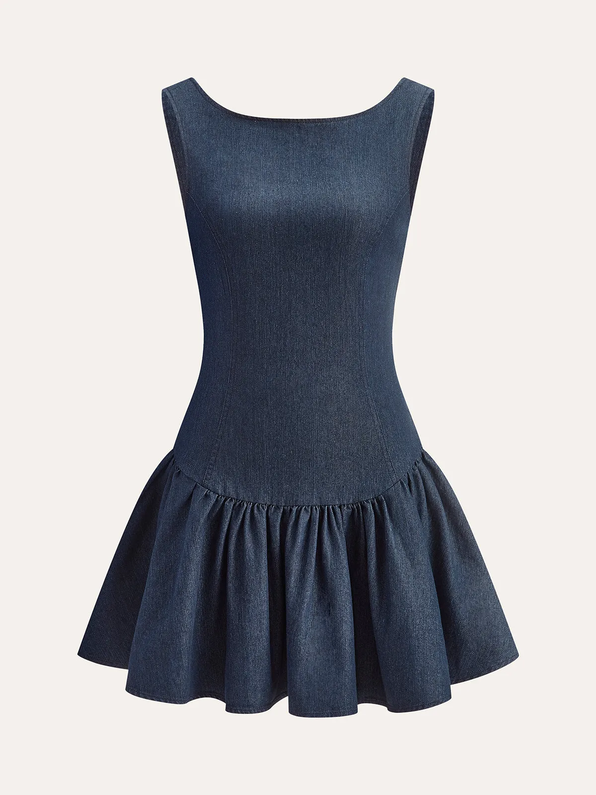 Denim Sleeveless Flare Dress sold by COMMENSE