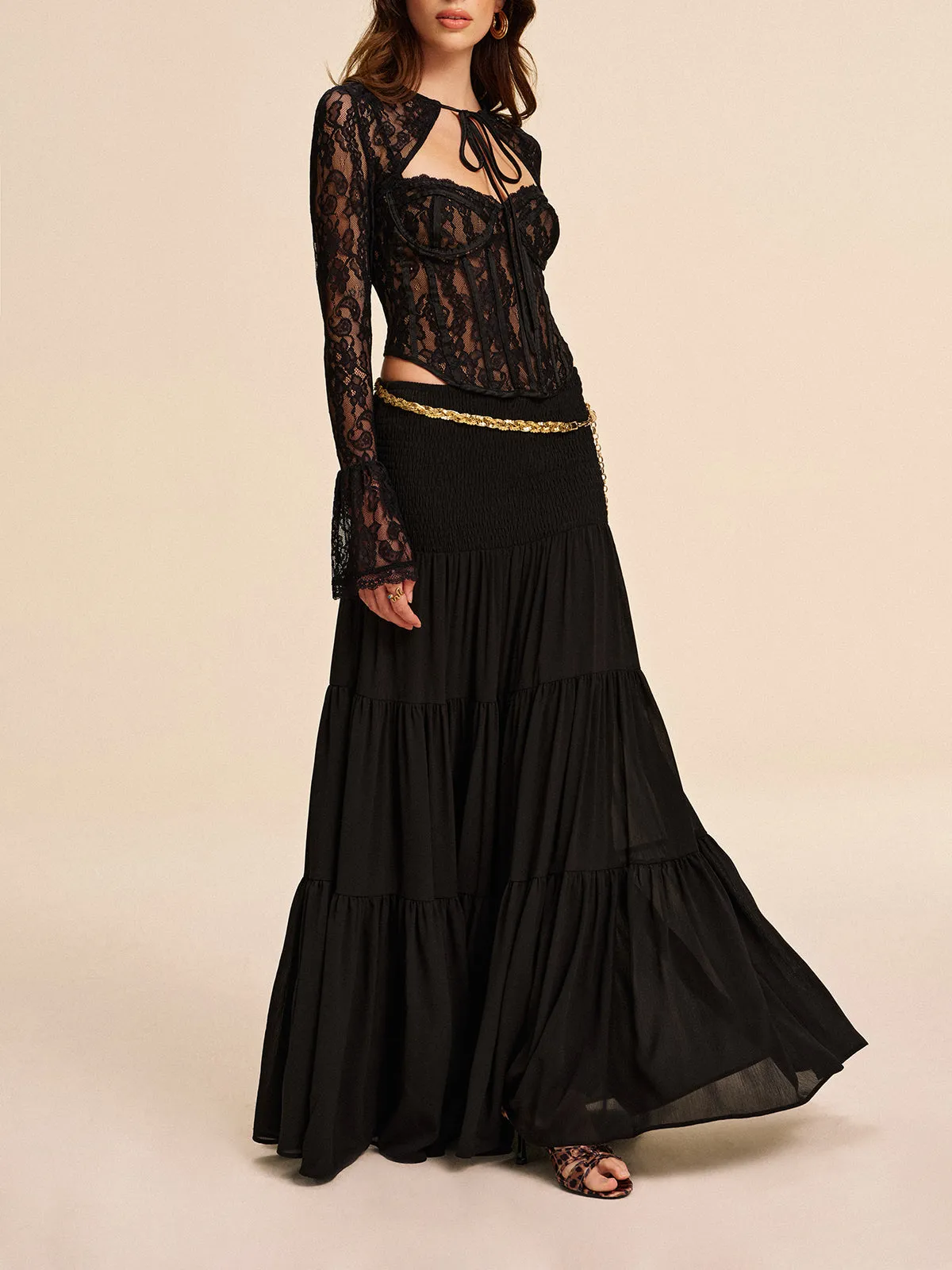 Semi-Sheer Chiffon Skirt Without Belt sold by COMMENSE product image thumbnail 5