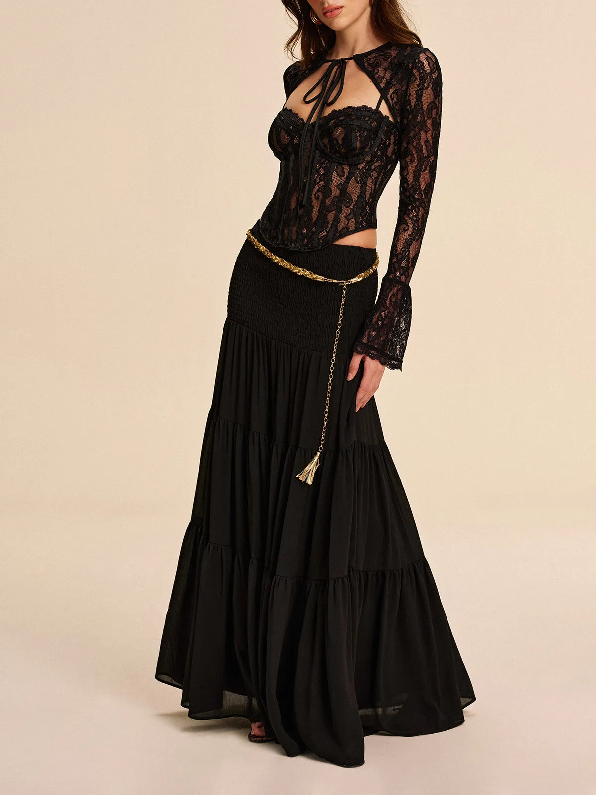Semi-Sheer Chiffon Skirt Without Belt sold by COMMENSE product image thumbnail 3